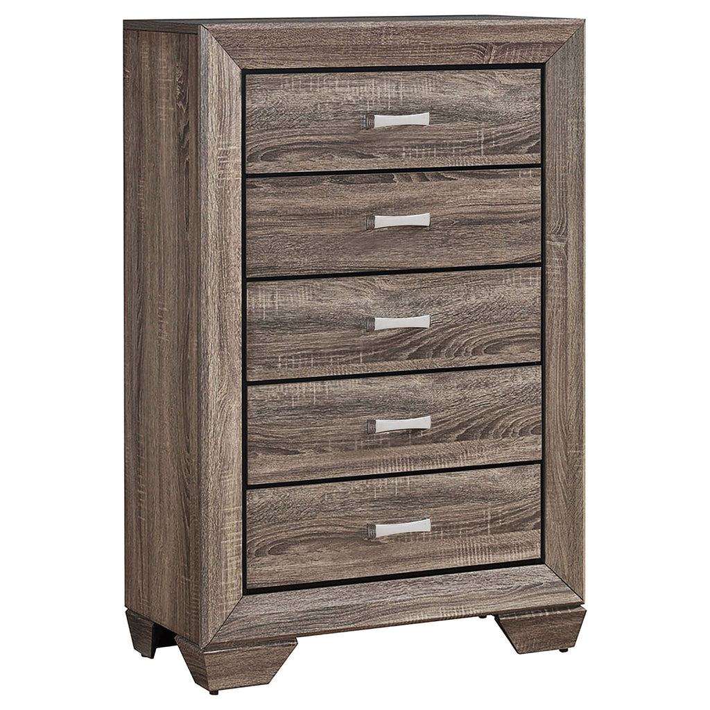 Kauffman 5-drawer Bedroom Chest Washed Taupe by Unique Piece Furniture