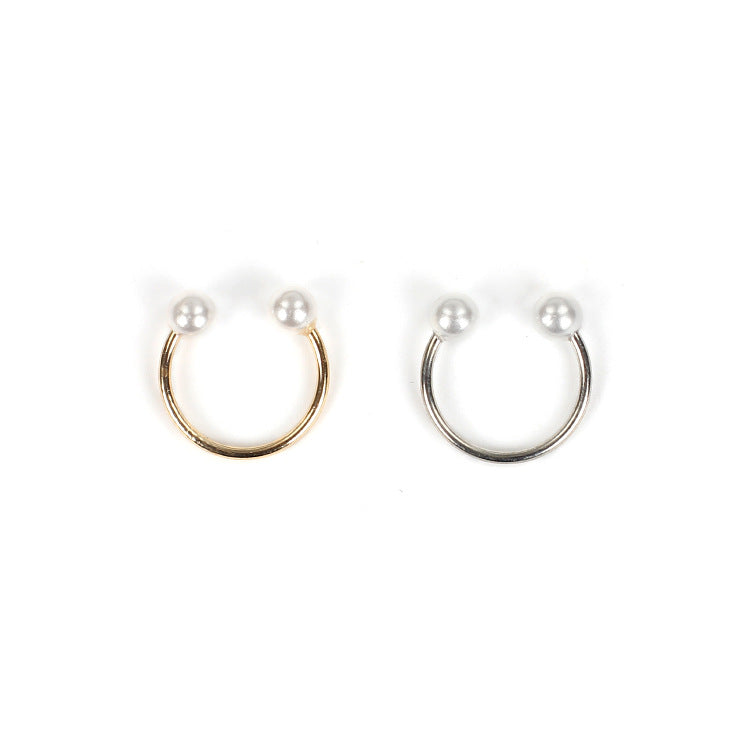 925 Sterling Silver Pearl Open Ring Double Pearl Adjustable Ring for Women Girls by SHOMICOBOUTIQUE