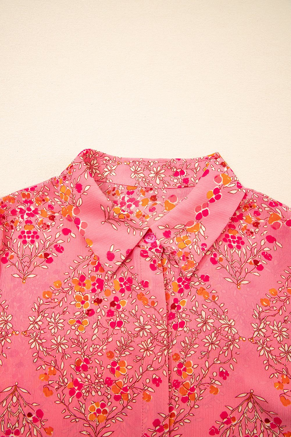 Rose Red Floral Print Wide Short Sleeve Loose Shirt by Wild and Free Boutique