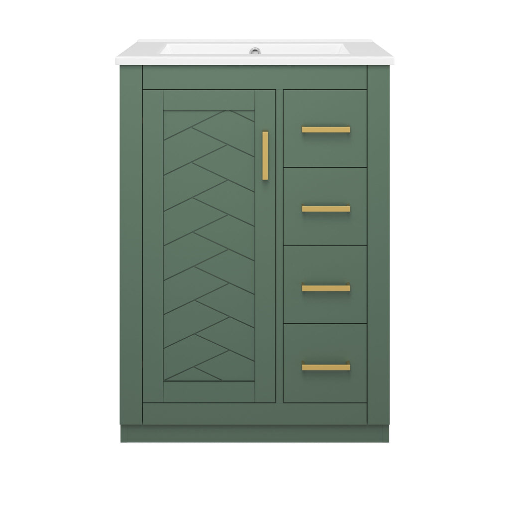 Modern Bathroom Vanity With 1 Door And 3 Drawers by Unique Piece Furniture