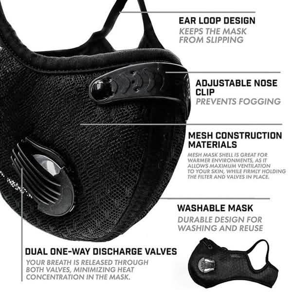 11-Piece Set: Breathable Bacteria-Proof Sport Face Mask with Activated Carbon PM 2.5 by DailySale