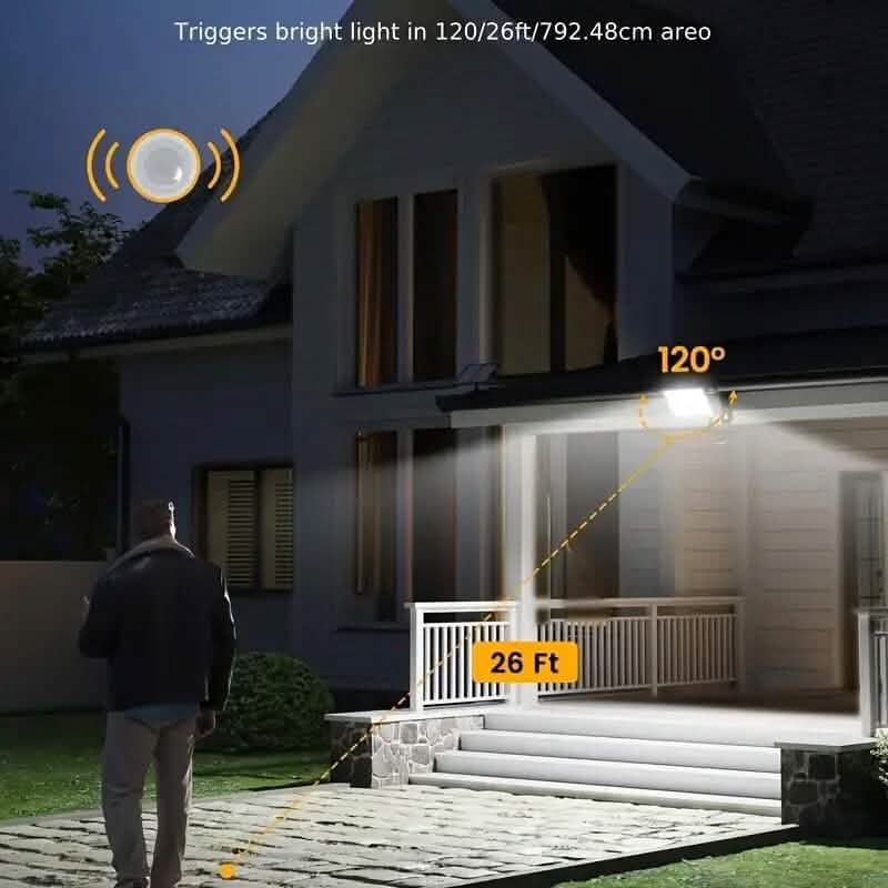 113 LED Cool White Floodlights Solar Motion Sensor Lights by DailySale