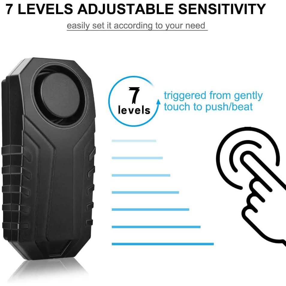 113dB Wireless Vibration Motion Sensor Waterproof Bike Alarm with Remote by DailySale