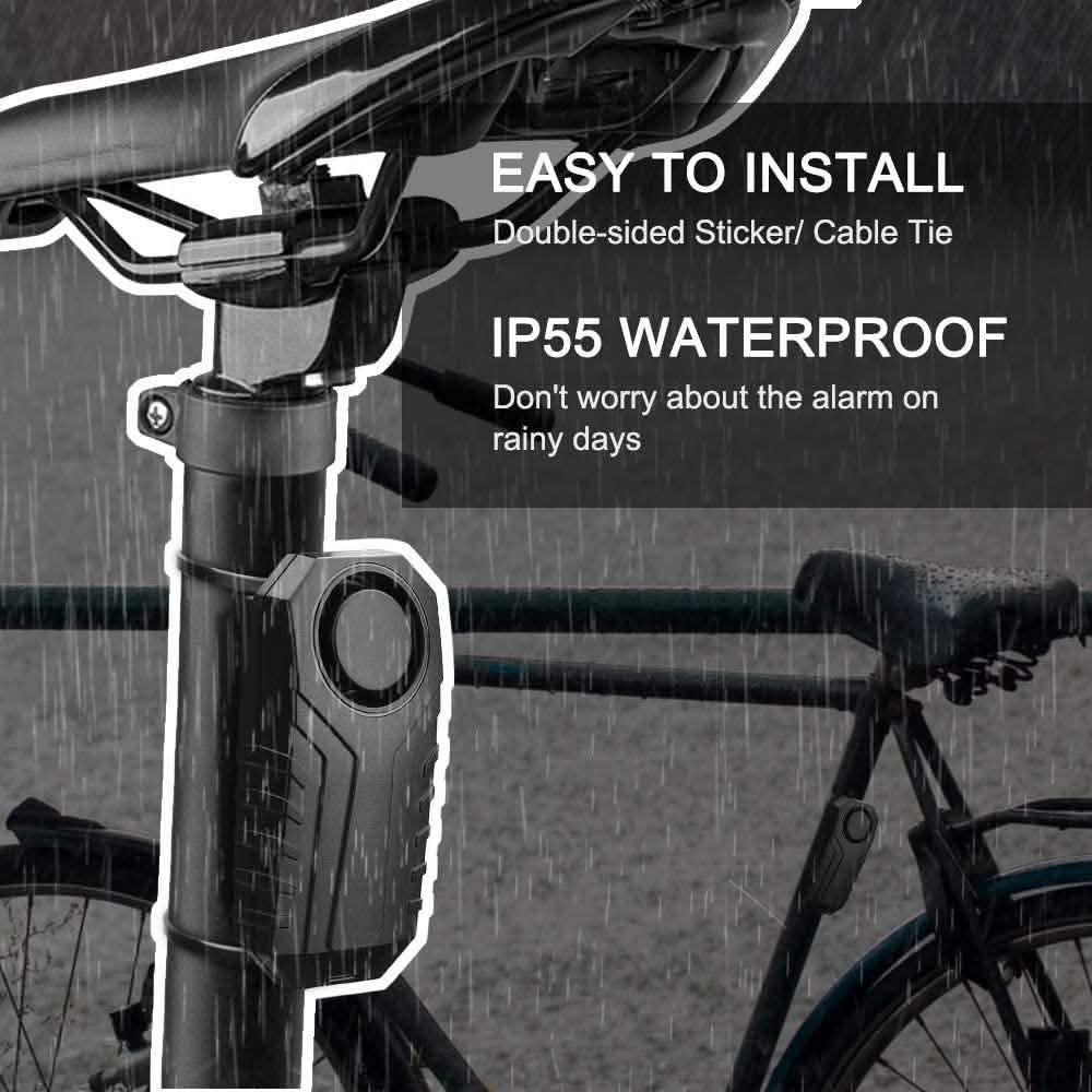 113dB Wireless Vibration Motion Sensor Waterproof Bike Alarm with Remote by DailySale