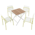 4 Piece Set Of Modern Color Block Designed Single Chairs With Folding Square Table by Unique Piece Furniture