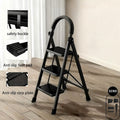 Folding 3/4-Step Ladder – Portable Steel Step Stool, Anti-Slip by DailySale