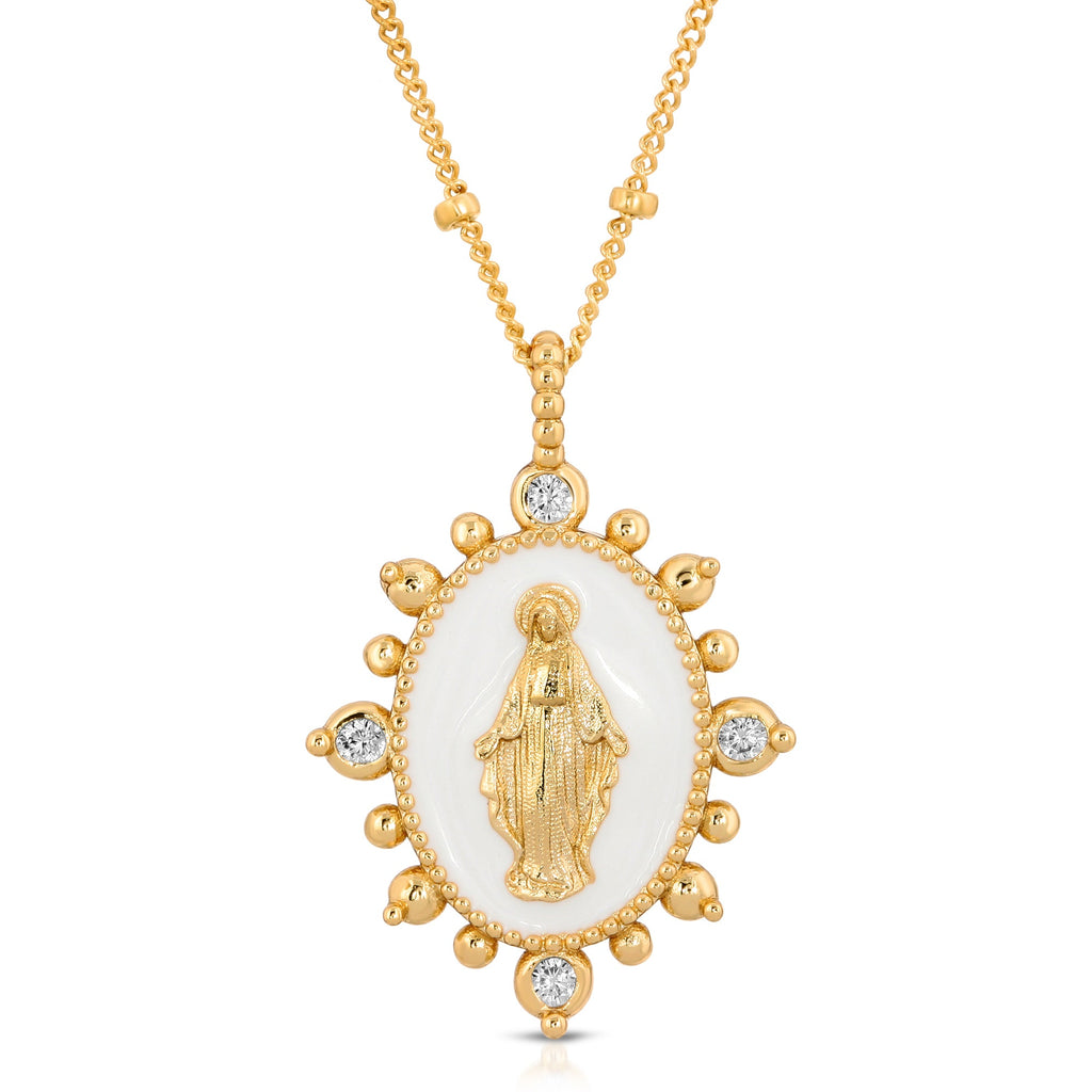 Lady Lourdes Pendant - White by Joy Dravecky