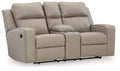 Lavenhorne - Dbl Rec Loveseat W/Console - Pebble by Unique Piece Furniture
