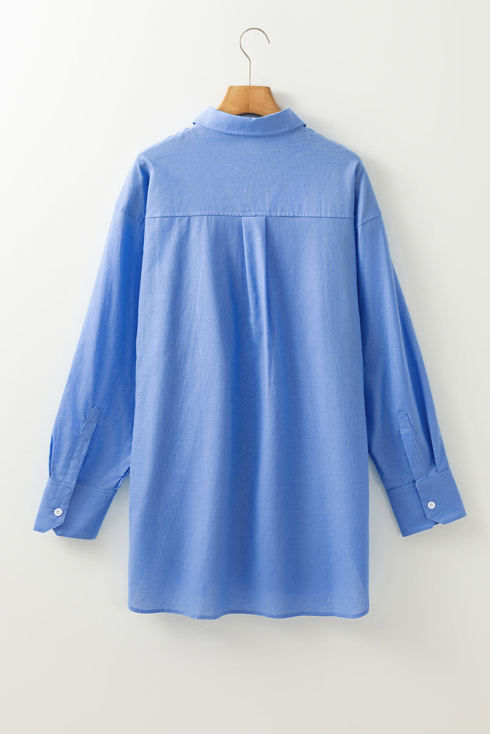 Blue Boyfriend Chest Pocket Tunic Shirt by Wild and Free Boutique