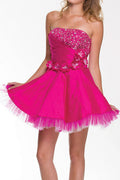 CLEARANCE - Juliet 1213 Lace Up Back Dress Short A-Line Strapless (Size XL) by DiscountDressShop