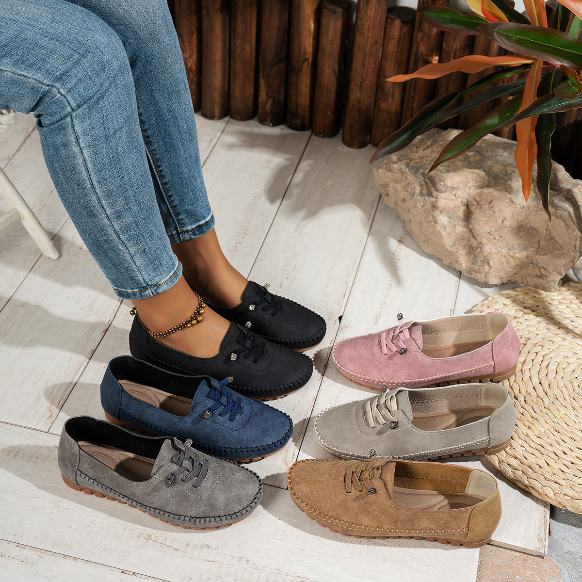 Women’s Comfortable PU Flat Shoes | Soft All-Matching Casual Flats by FitiqueFit