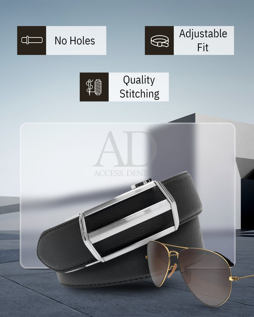 Leather Ratchet Belt – No Holes, Custom Fit by Access Accessories