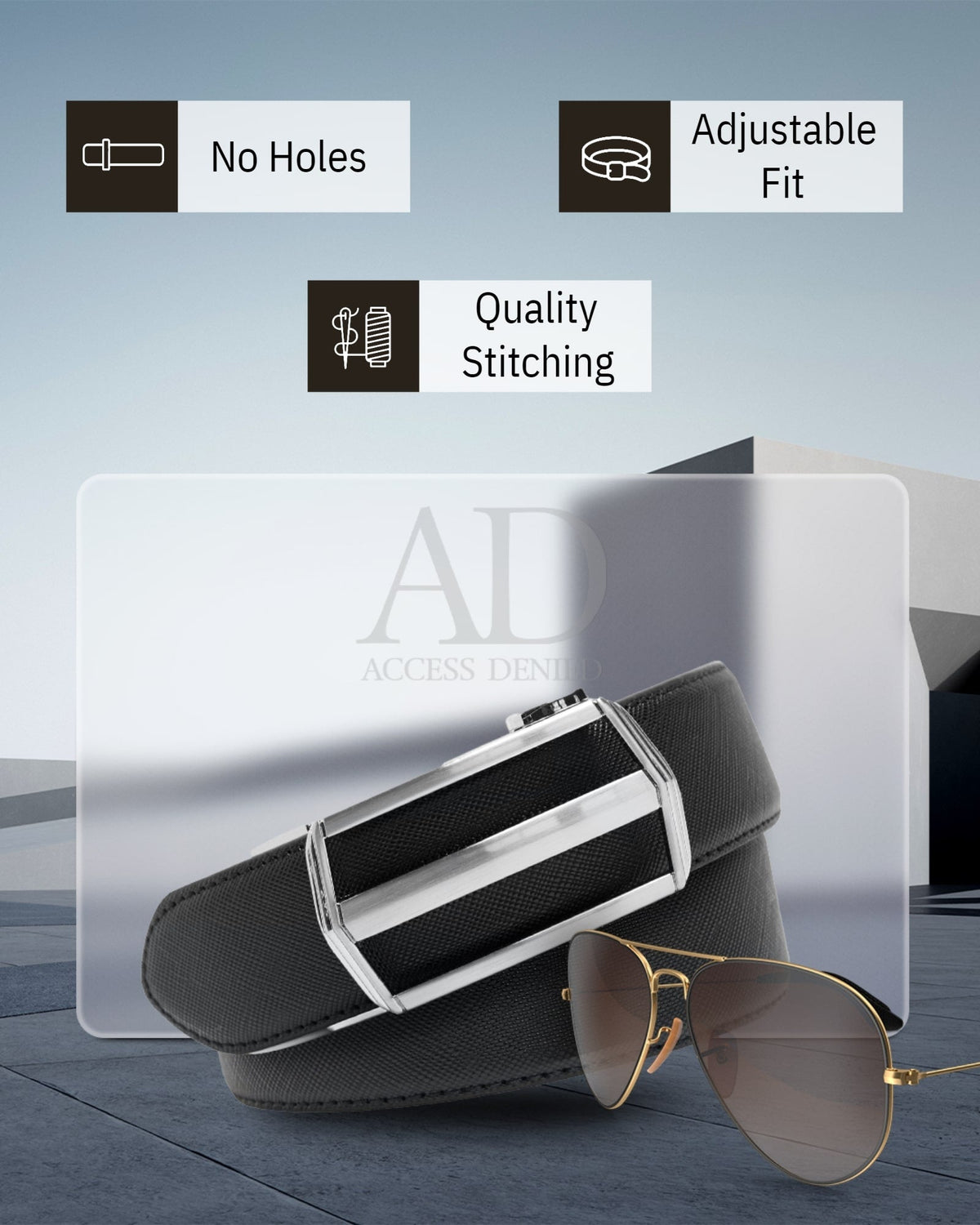 Leather Ratchet Belt – No Holes, Custom Fit by Access Accessories