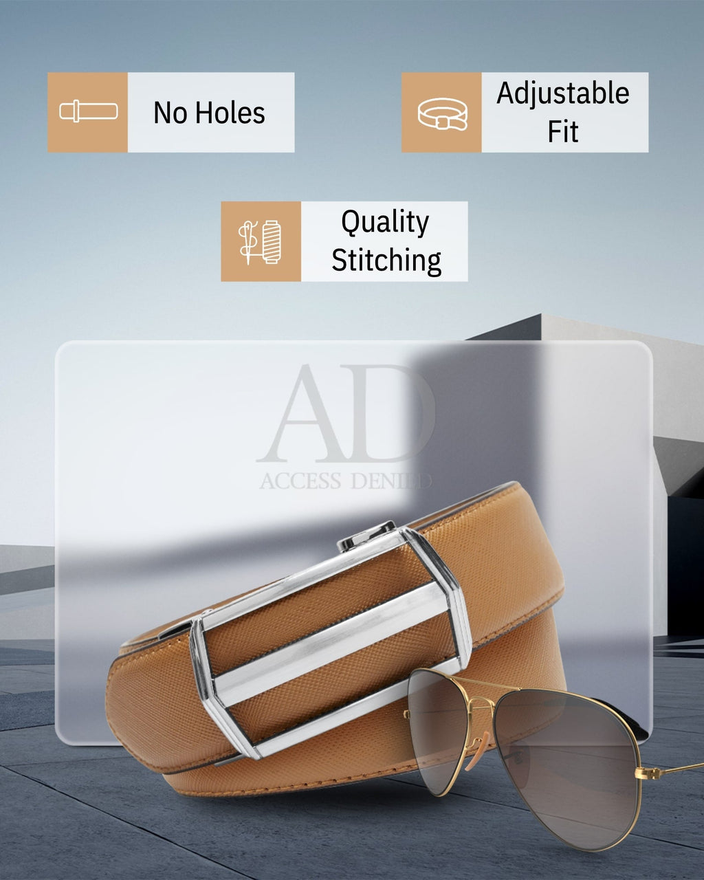 Leather Ratchet Belt – No Holes, Custom Fit by Access Accessories