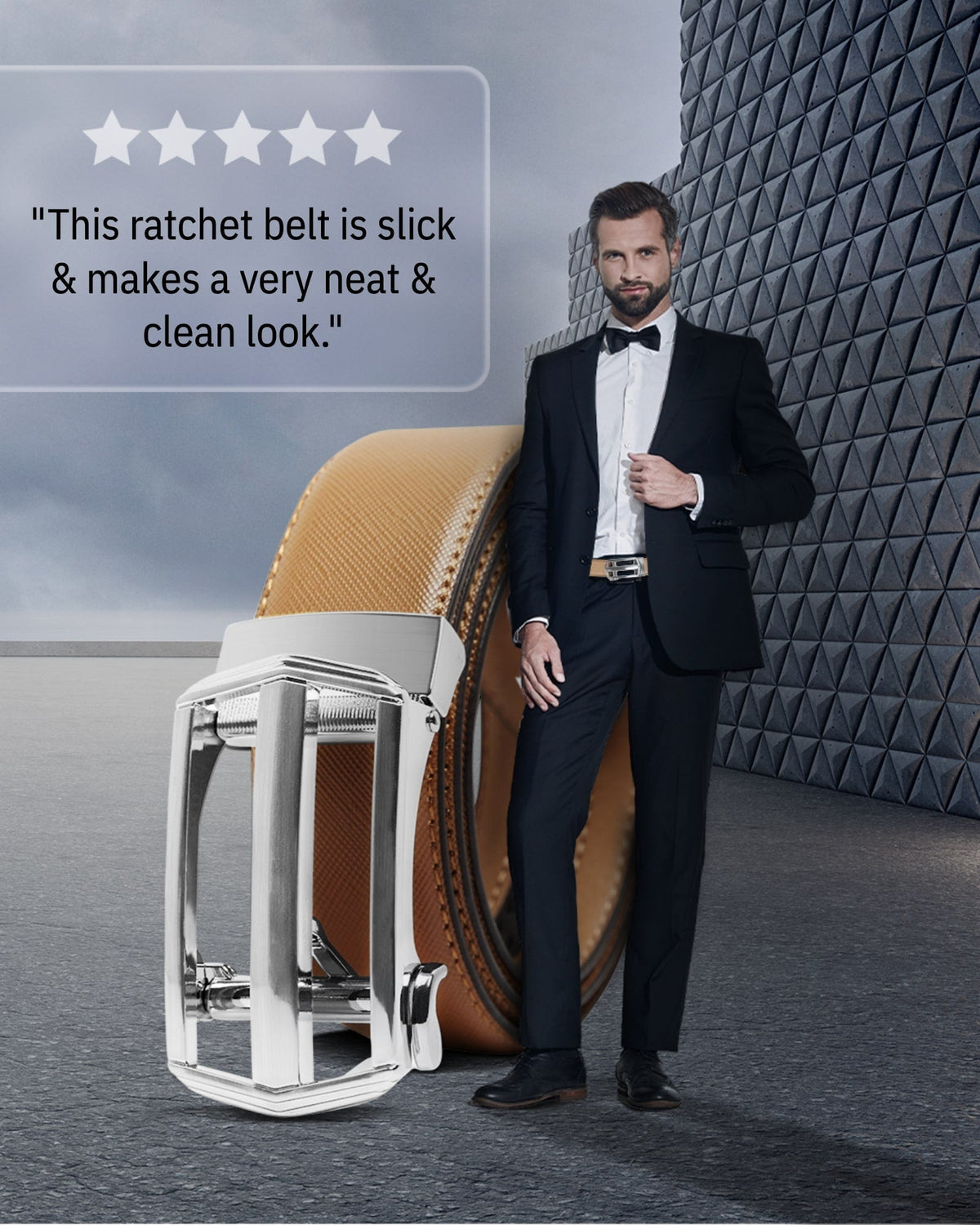 Leather Ratchet Belt – No Holes, Custom Fit by Access Accessories