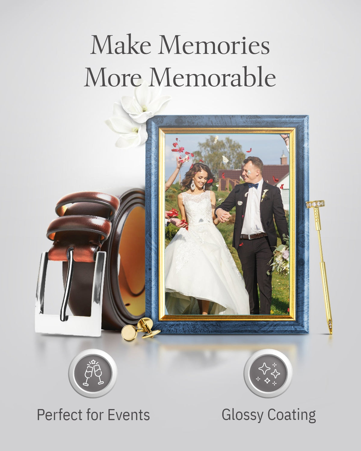 Genuine Leather Belt for Men – Zinc Alloy Buckle, 1.25" Strap by Access Accessories