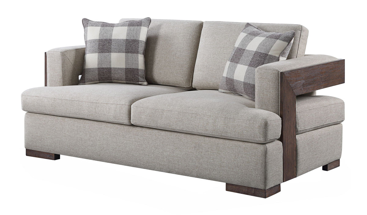Niamey - Loveseat With 2 Toss Pillows - Walnut by Unique Piece Furniture