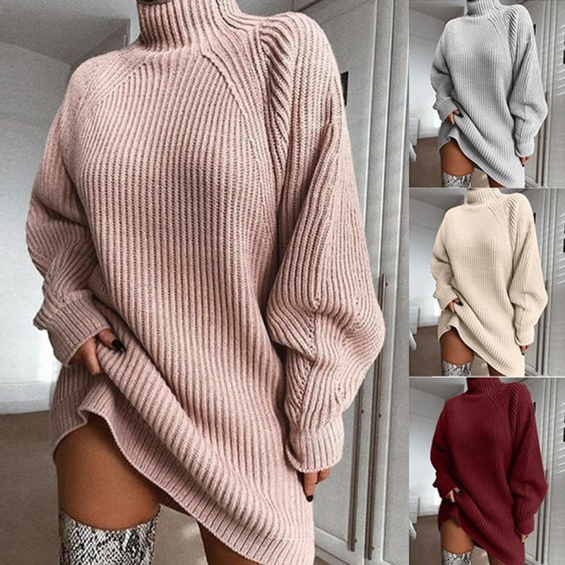 Solid Turtleneck Long Sweater Winter Warm Women Sweater Dress See size chart under “more details” by The Fashion Celestial