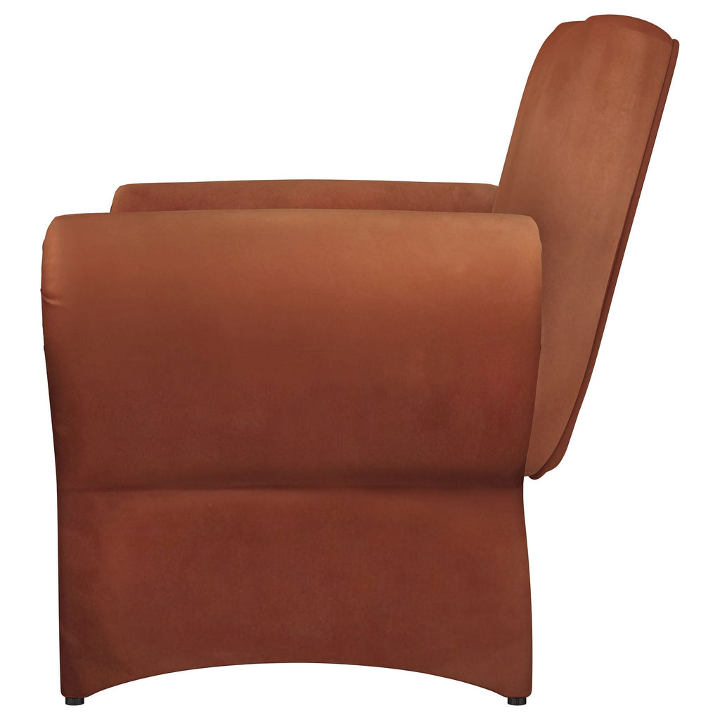 Liana Upholstered Roll Arm Accent Armchair Rust Orange by Unique Piece Furniture