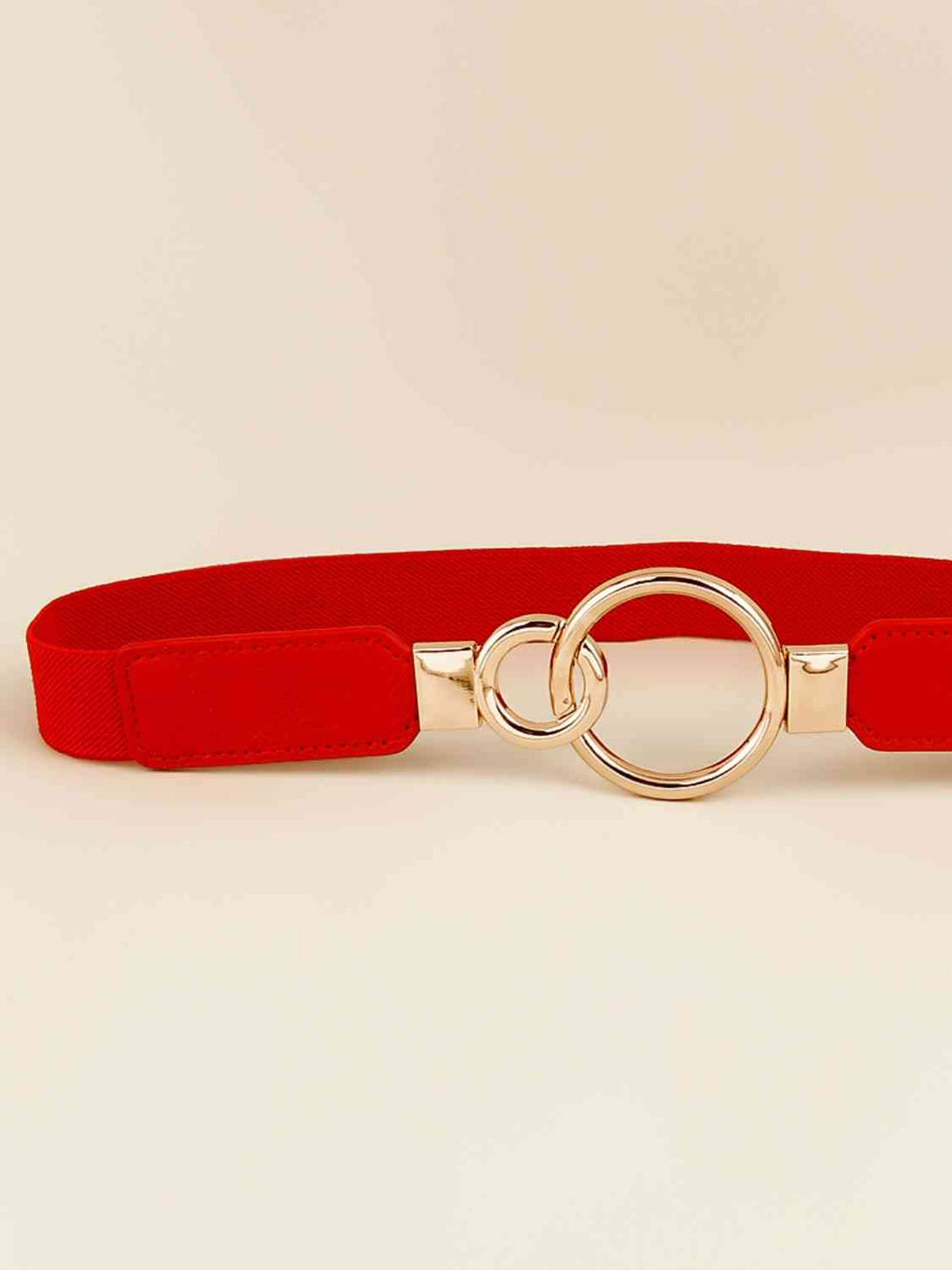 ElegantStyle Double Ring Buckle Elastic PU Belt – Adjustable Comfort Fit See size chart under “more details” by The Fashion Celestial
