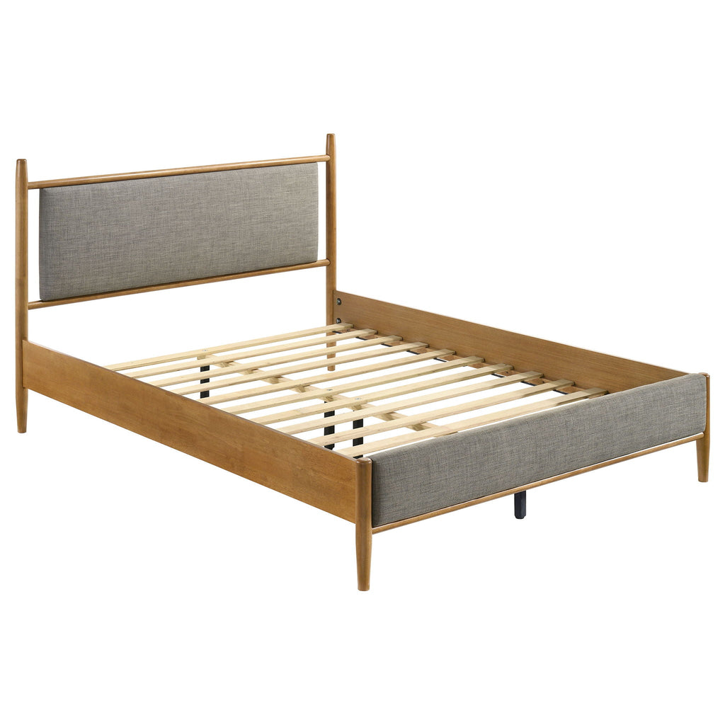 Mason 46-inch Queen Panel Platform Bed Grey and Light Brown by Unique Piece Furniture