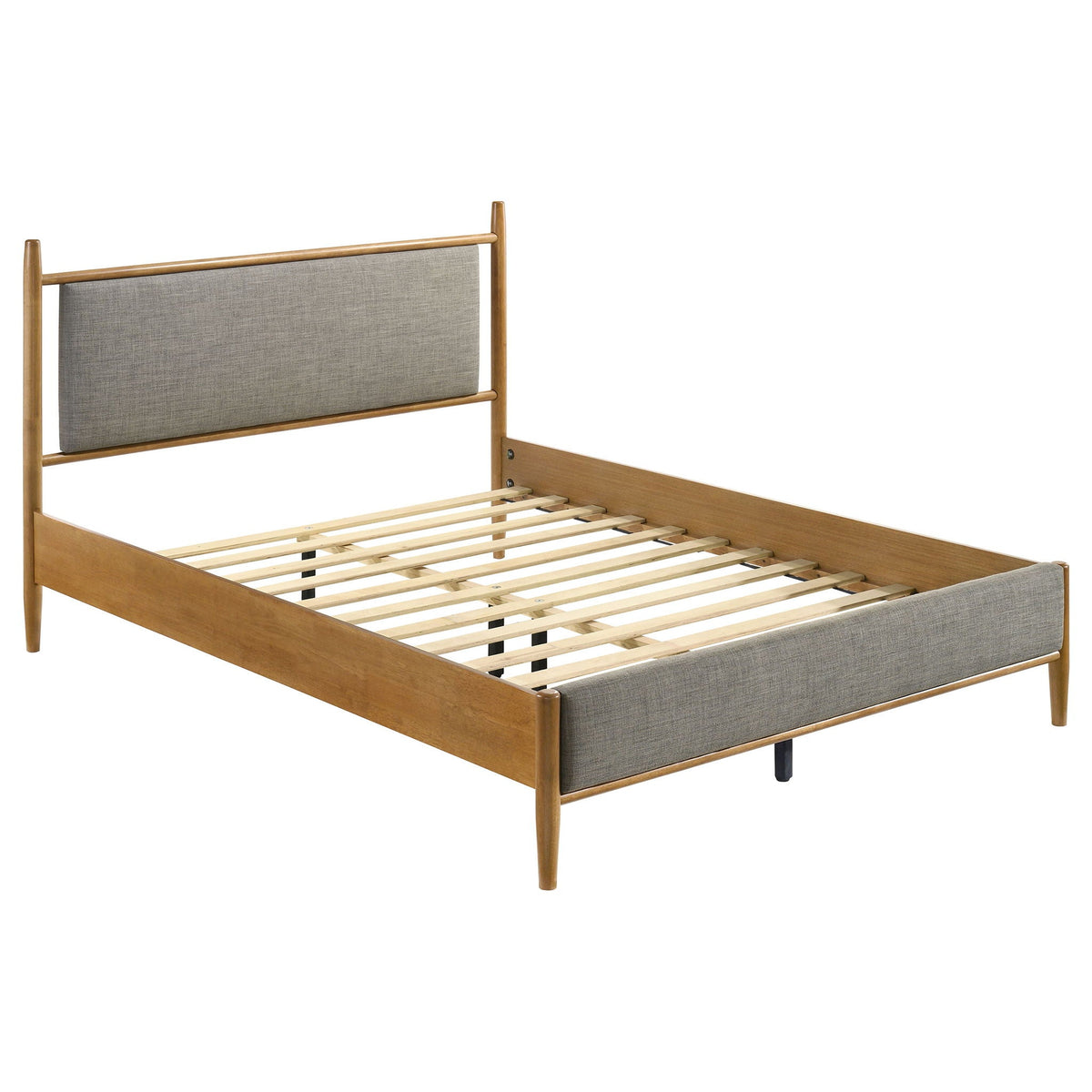 Mason 46-inch Queen Panel Platform Bed Grey and Light Brown by Unique Piece Furniture