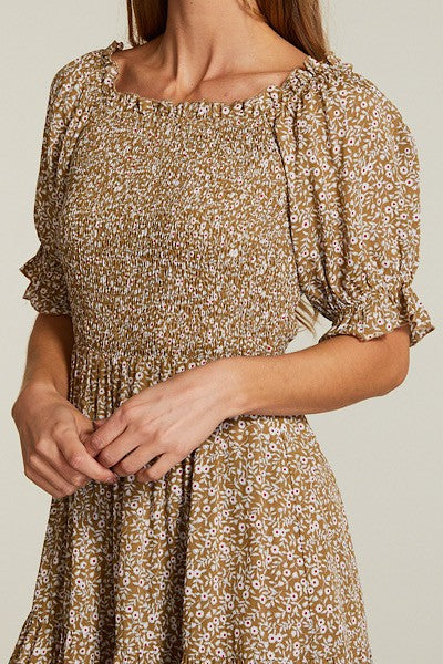 Floral smocked dress by Miss Sparkling