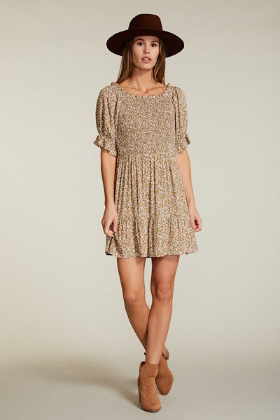 Floral smocked dress by Miss Sparkling