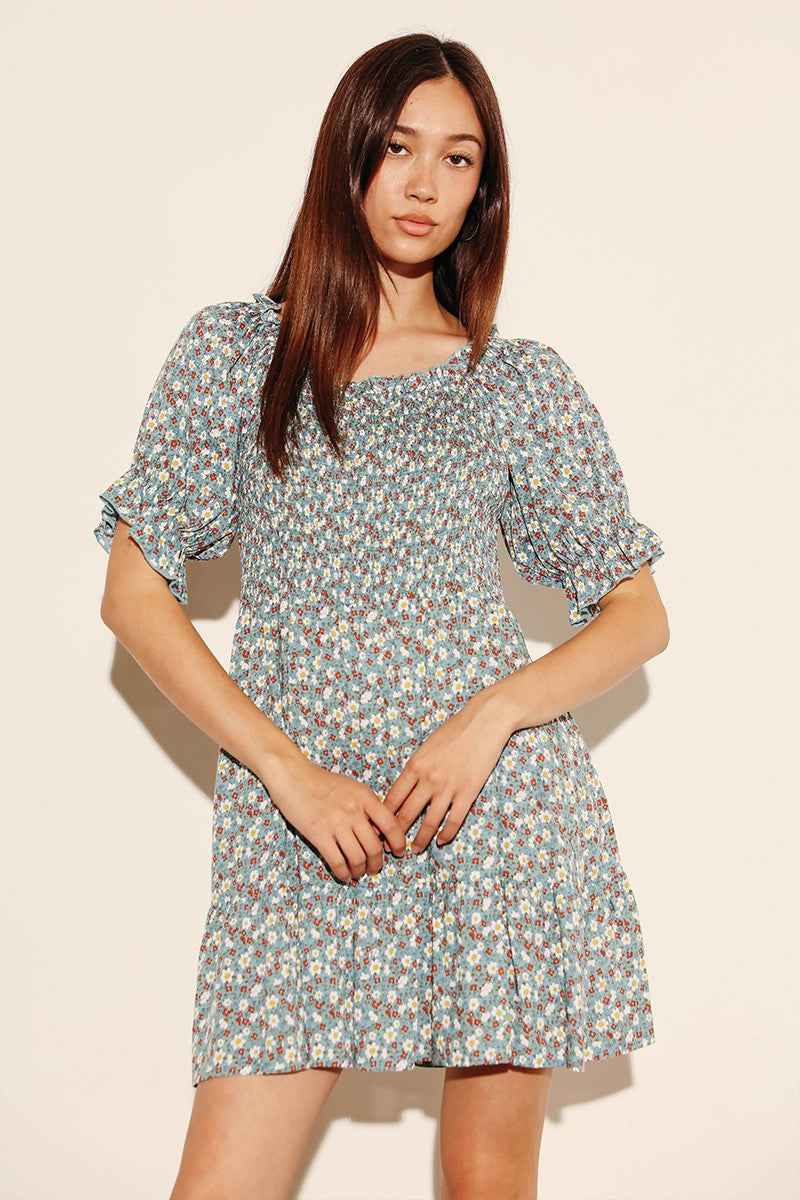 Floral smocked dress by Miss Sparkling