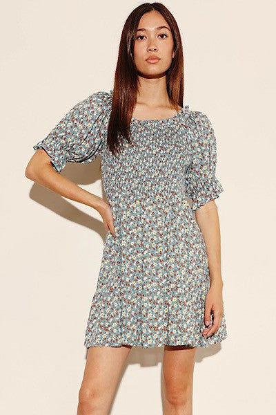 Floral smocked dress by Miss Sparkling
