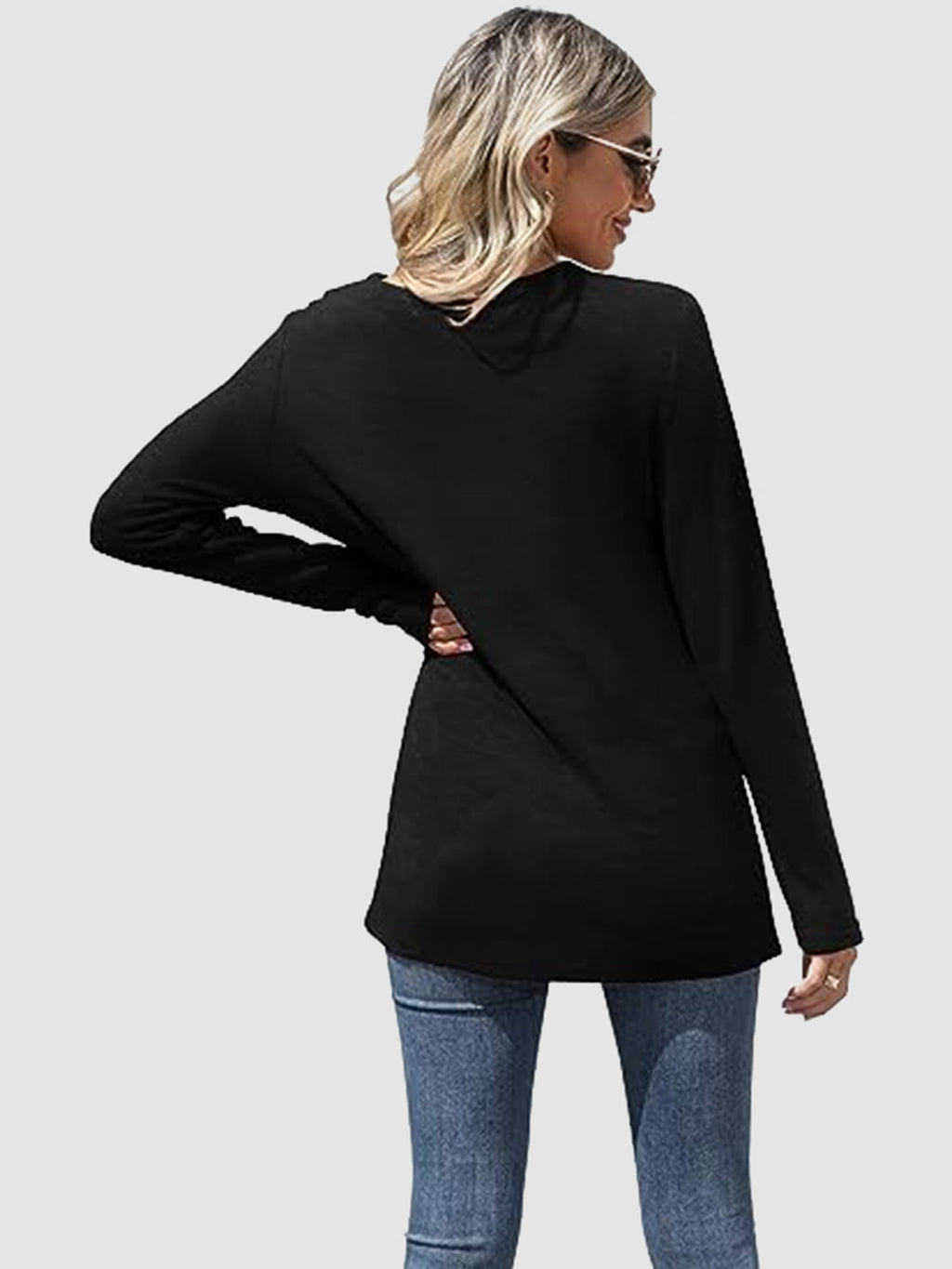 Lace Detail V-Neck Long Sleeve T-Shirt by Wild and Free Boutique