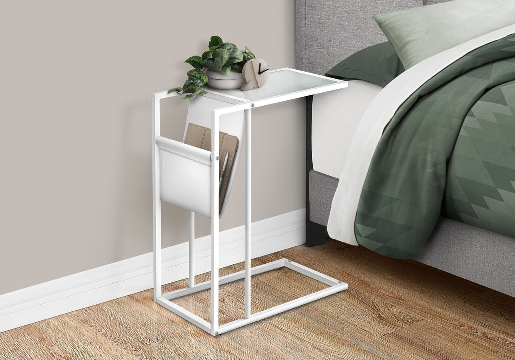 Accent Table, C - Shaped, Contemporary And Modern - White by Unique Piece Furniture