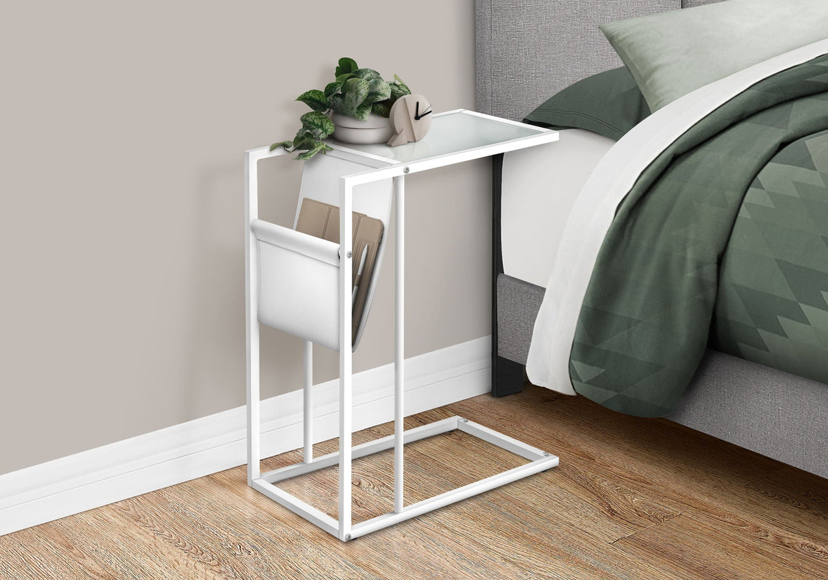 Accent Table, C - Shaped, Contemporary And Modern - White by Unique Piece Furniture