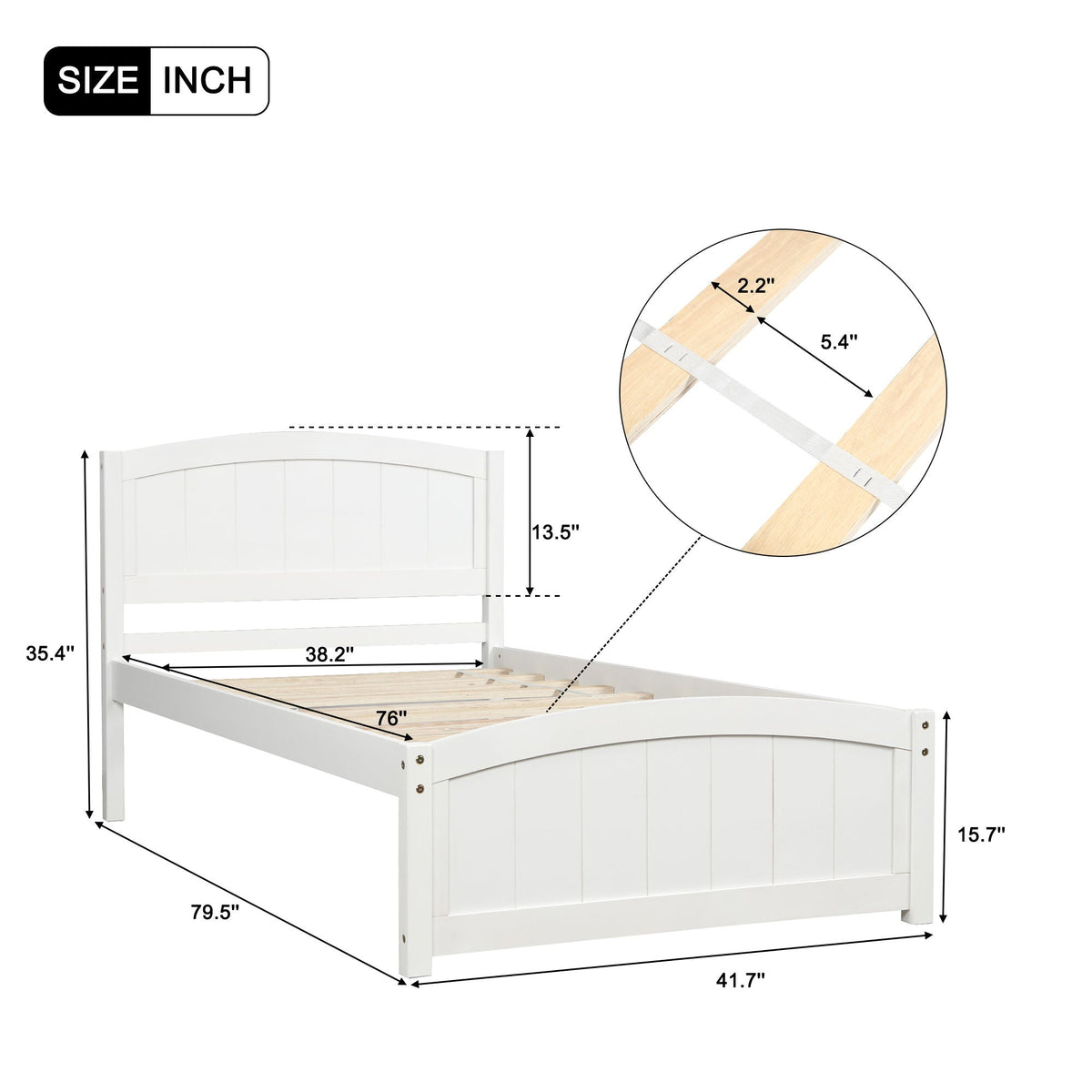 Platform Bed & Headboard, Footboard And Wood Slat Support by Unique Piece Furniture