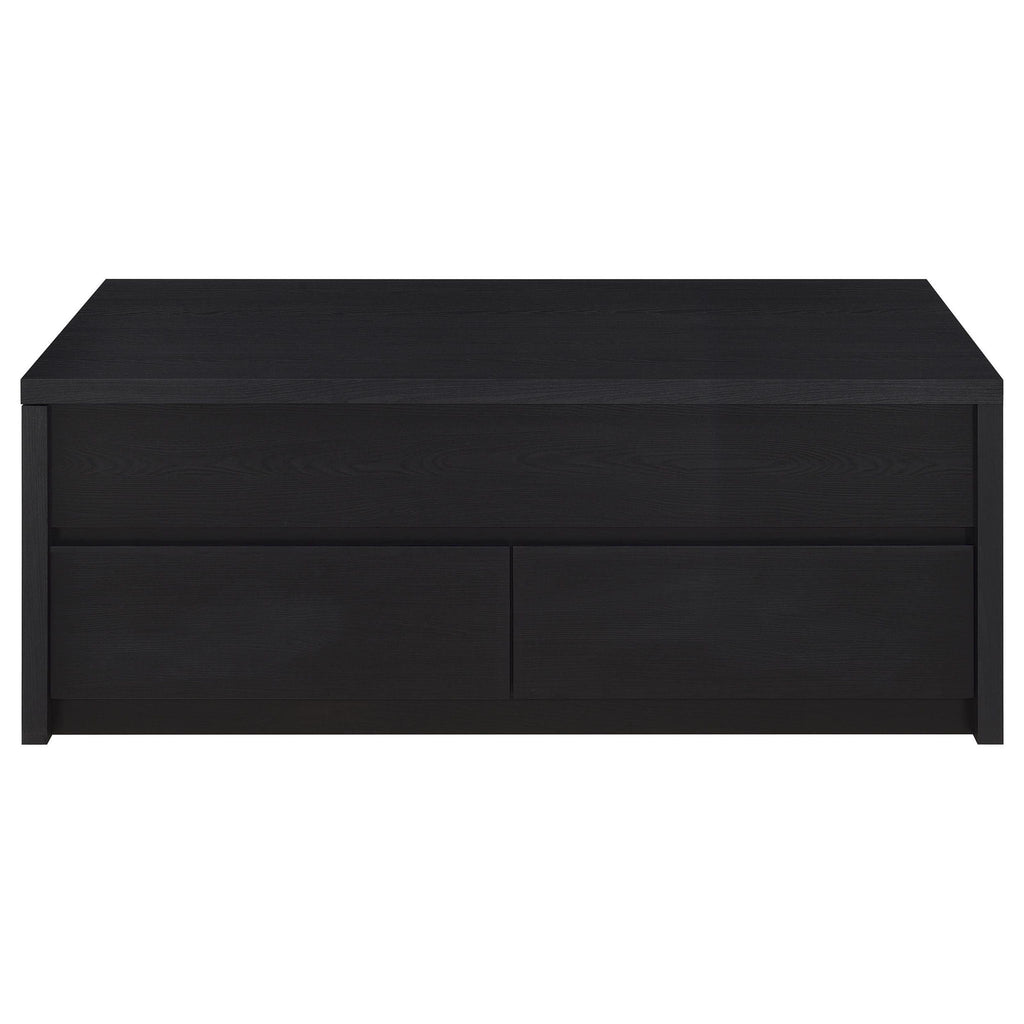 Knapp Lift Top Cocktail Coffee Table with Dual Drawers Black by Unique Piece Furniture