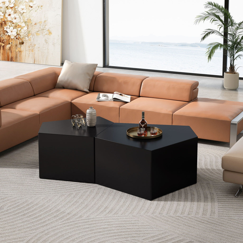 Irregular Pentagon Nesting Coffee Table Set by Unique Piece Furniture