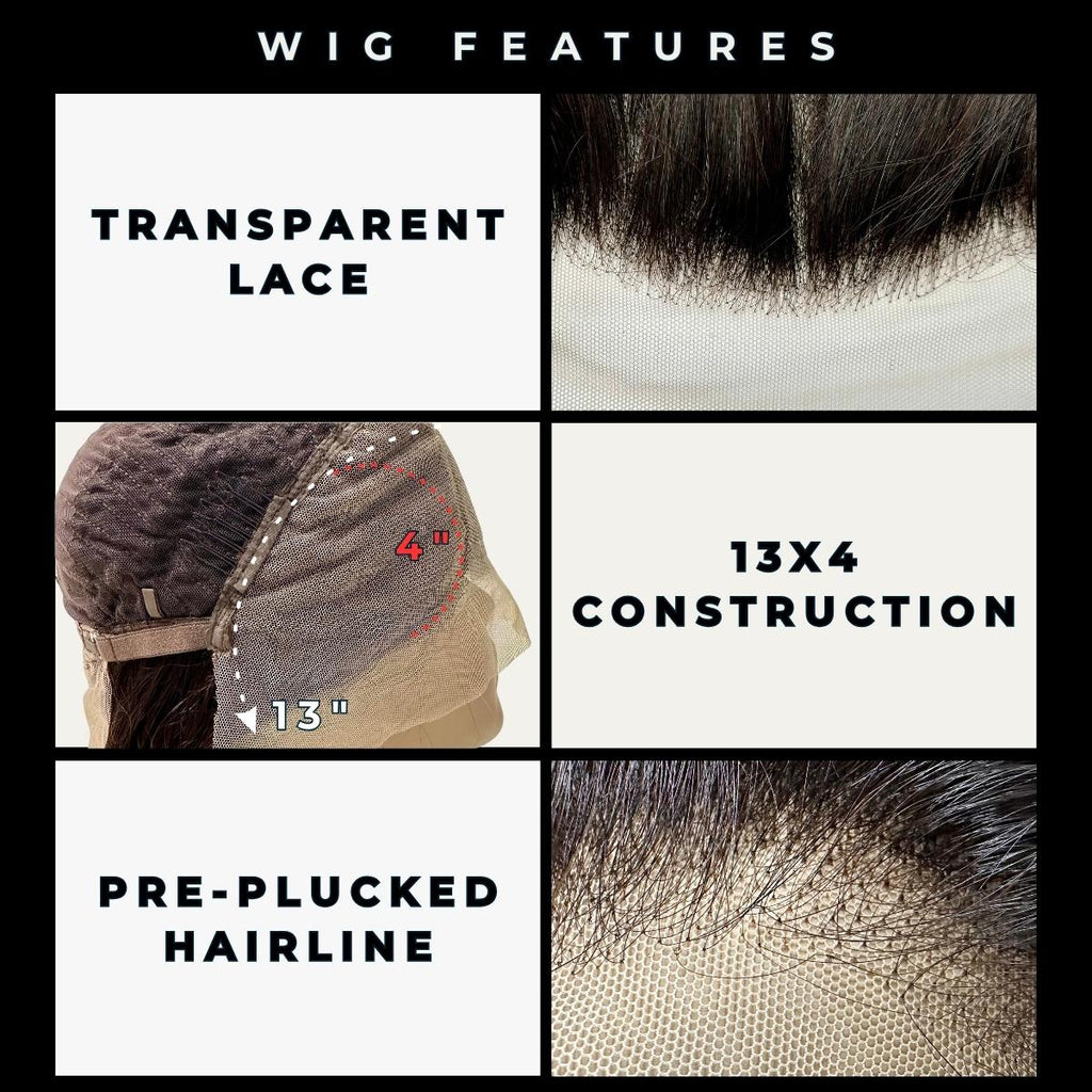 Coffee 13x4 Transparent Lace Front 100% Human Hair Bob Wig by Private Label