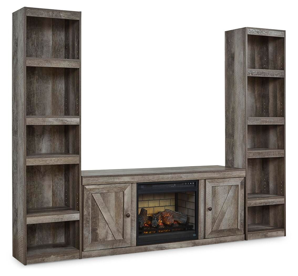 Wynnlow - 3-Piece Entertainment Center With Electric Fireplace - Gray by Unique Piece Furniture