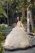Juliet 1423 A-Line Princess Ball Gown Ruffled Tiered Tulle with Jacket by DiscountDressShop