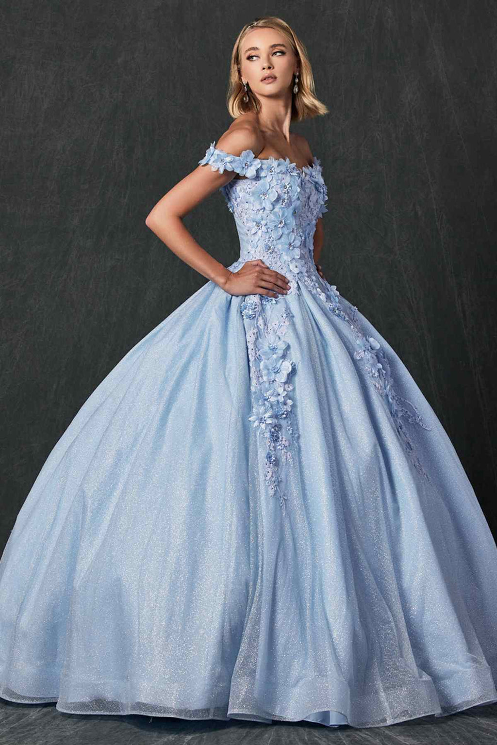 Juliet 1433 Dress Quinceanera Ball Gown 3D Floral Embroidered by DiscountDressShop