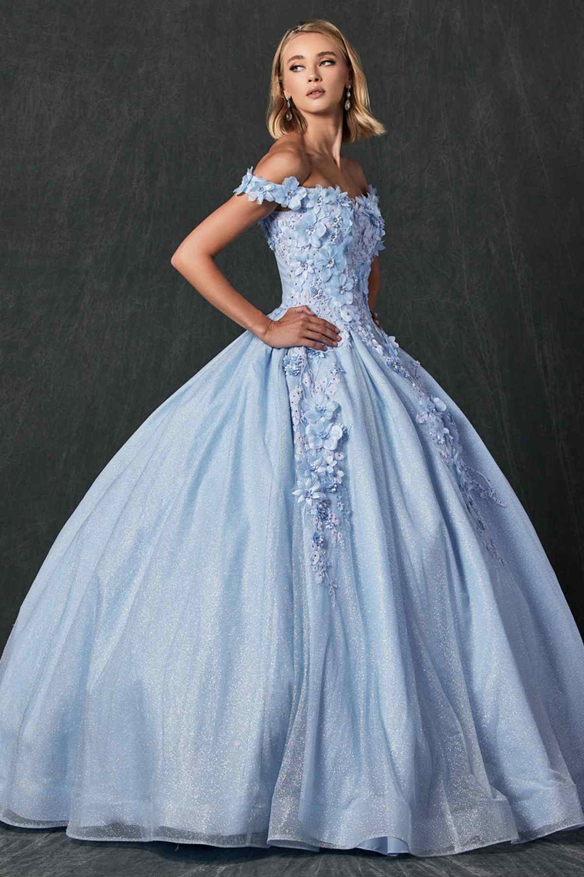 Juliet 1433 Dress Quinceanera Ball Gown 3D Floral Embroidered by DiscountDressShop
