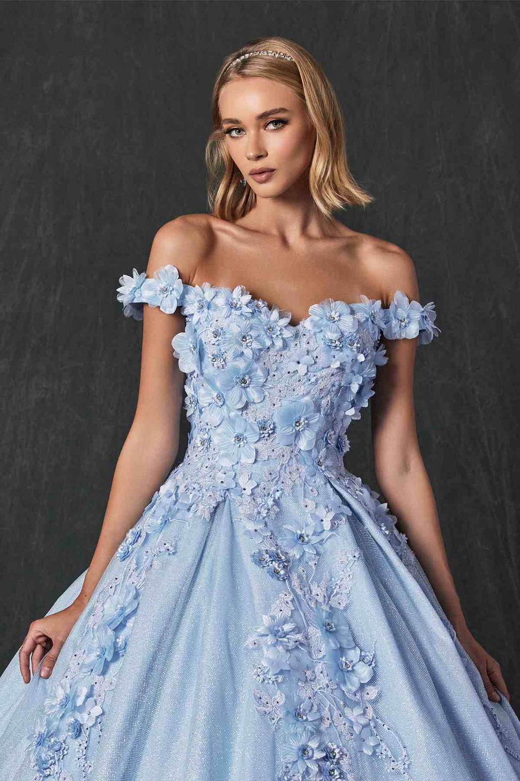 Juliet 1433 Dress Quinceanera Ball Gown 3D Floral Embroidered by DiscountDressShop