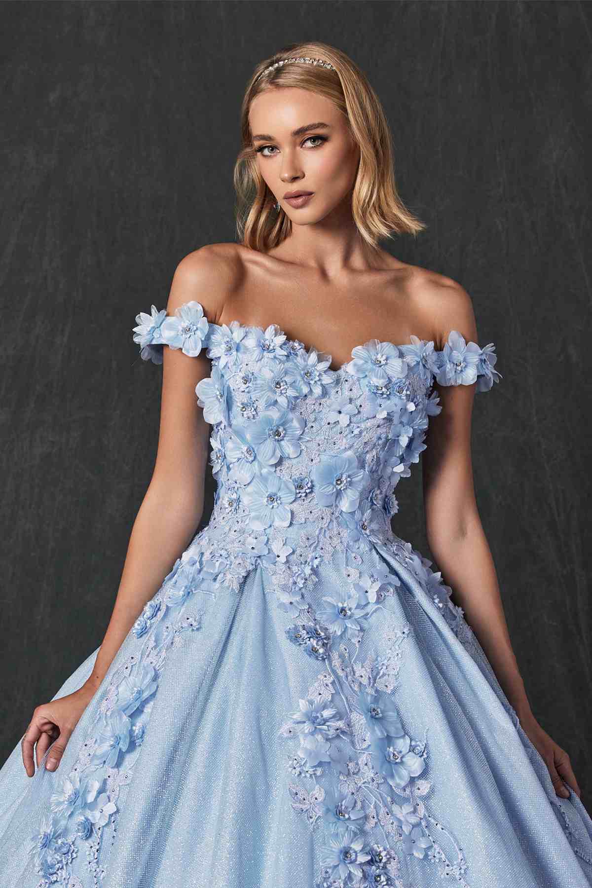 Juliet 1433 Dress Quinceanera Ball Gown 3D Floral Embroidered by DiscountDressShop