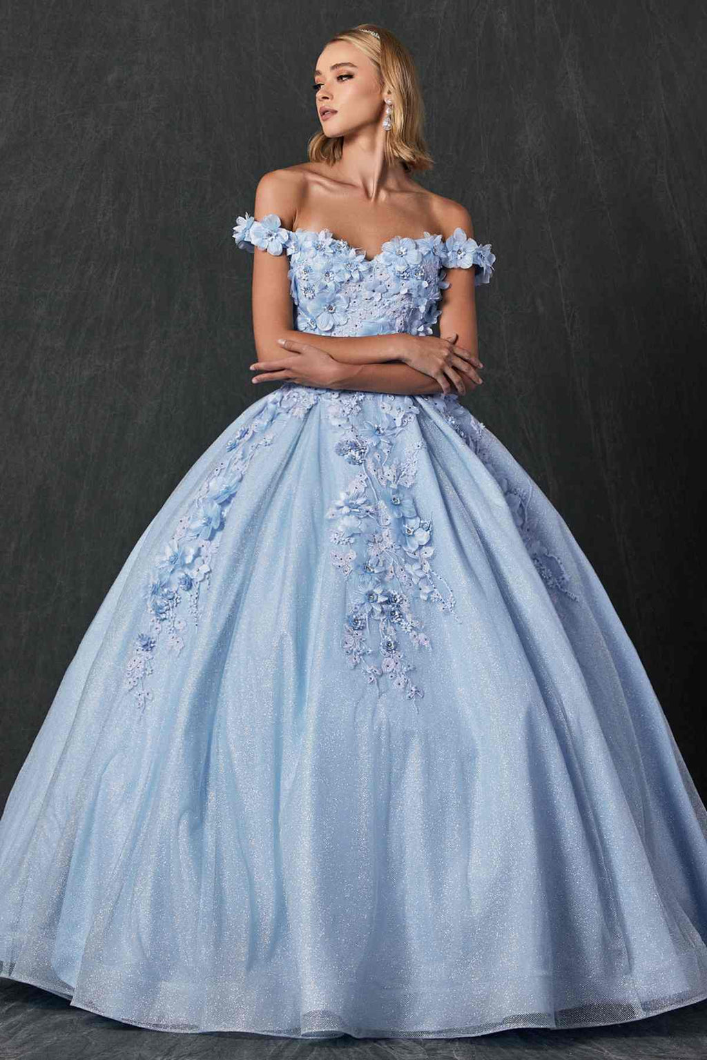 Juliet 1433 Dress Quinceanera Ball Gown 3D Floral Embroidered by DiscountDressShop