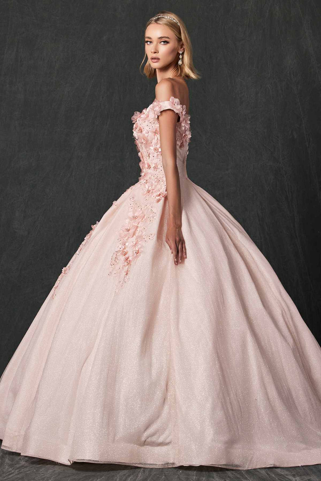 Juliet 1433 Dress Quinceanera Ball Gown 3D Floral Embroidered by DiscountDressShop