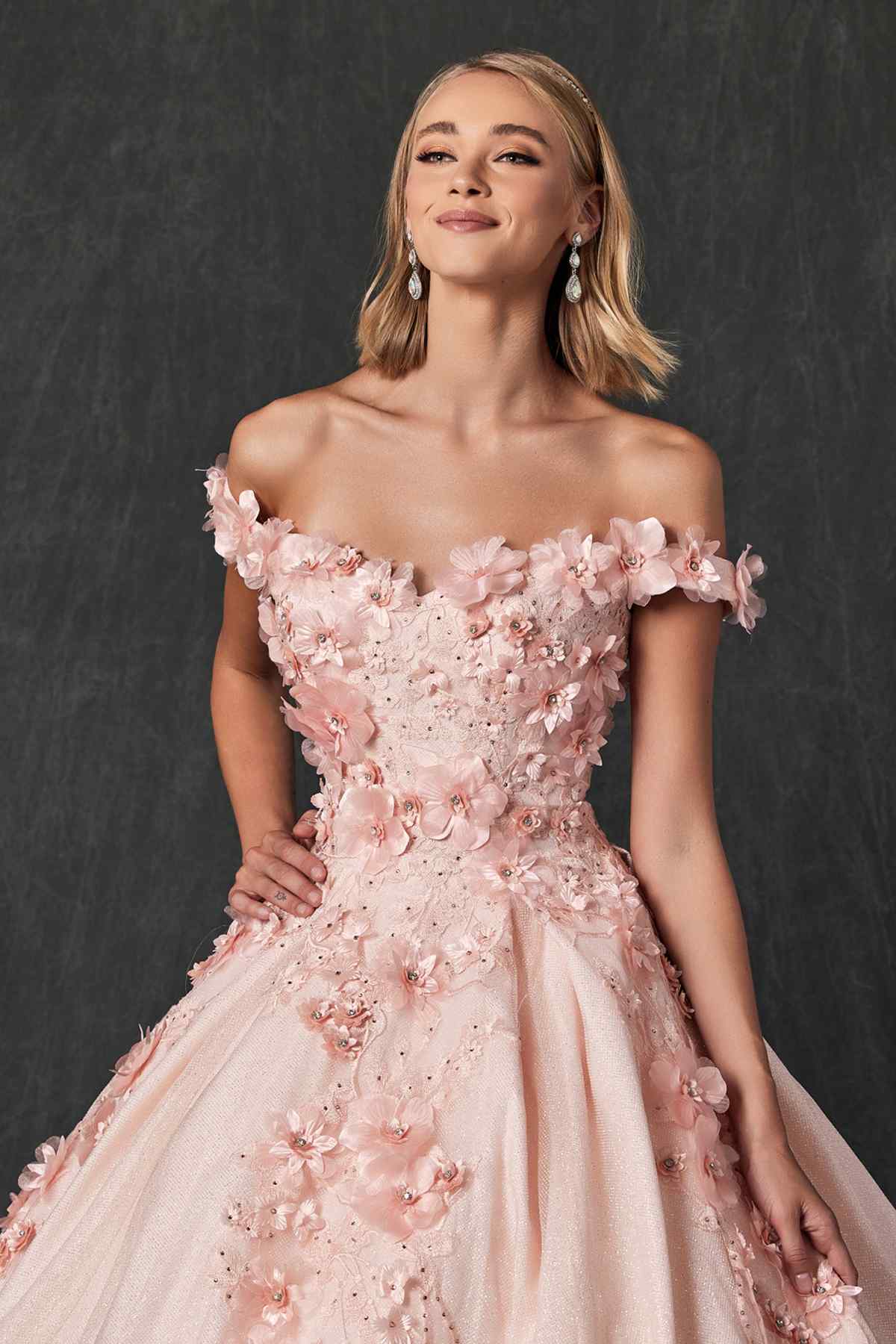 Juliet 1433 Dress Quinceanera Ball Gown 3D Floral Embroidered by DiscountDressShop