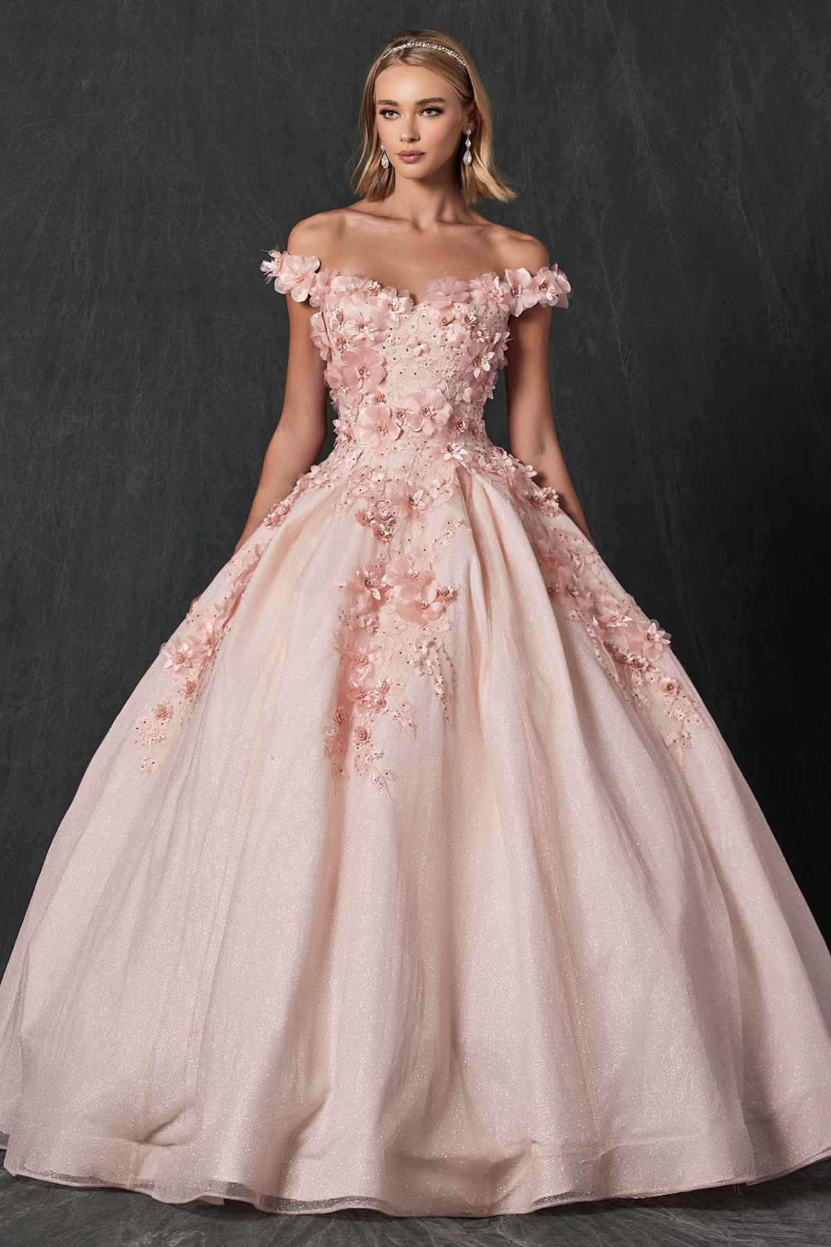 Juliet 1433 Dress Quinceanera Ball Gown 3D Floral Embroidered by DiscountDressShop