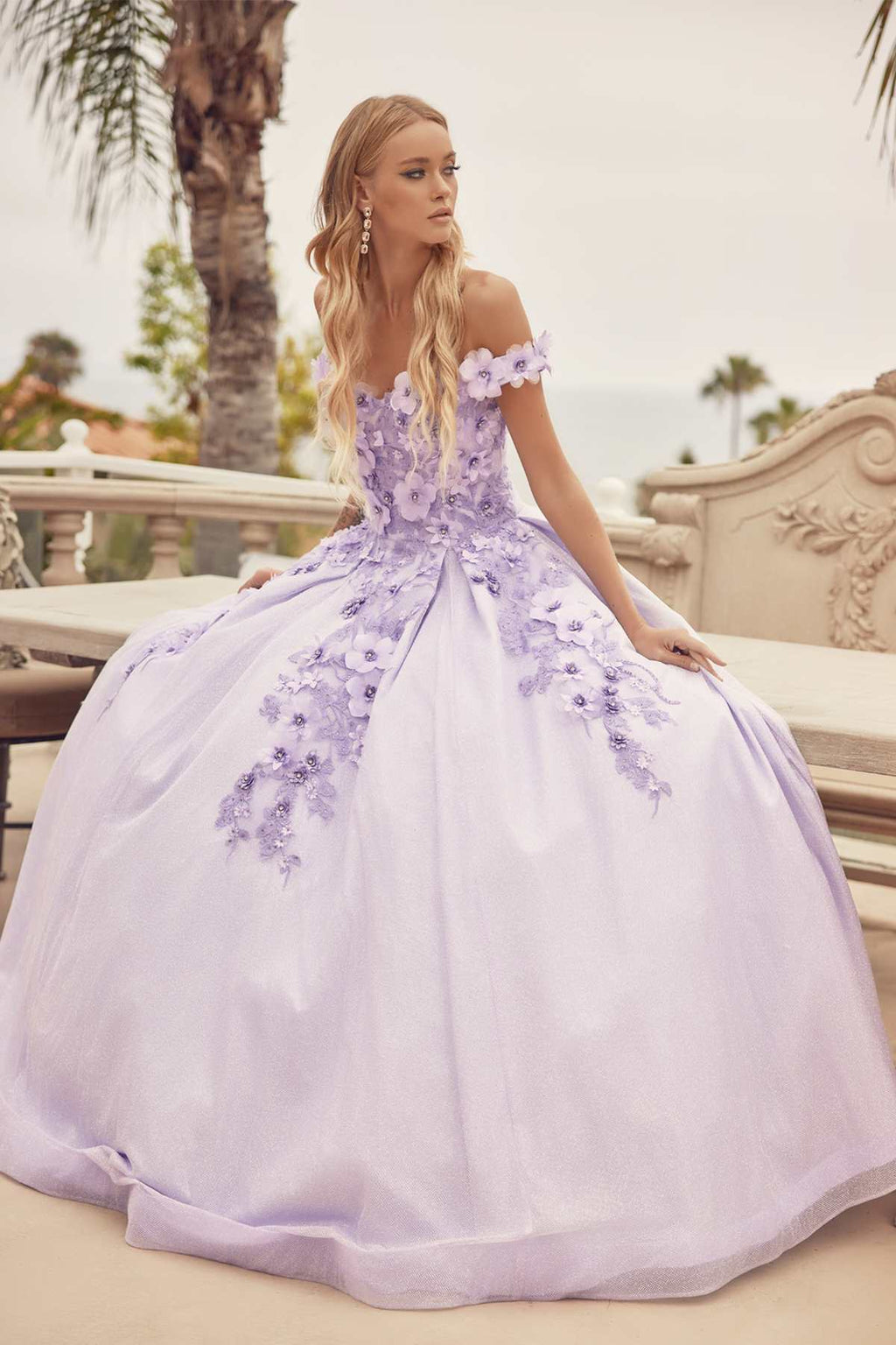 Juliet 1433 Dress Quinceanera Ball Gown 3D Floral Embroidered by DiscountDressShop