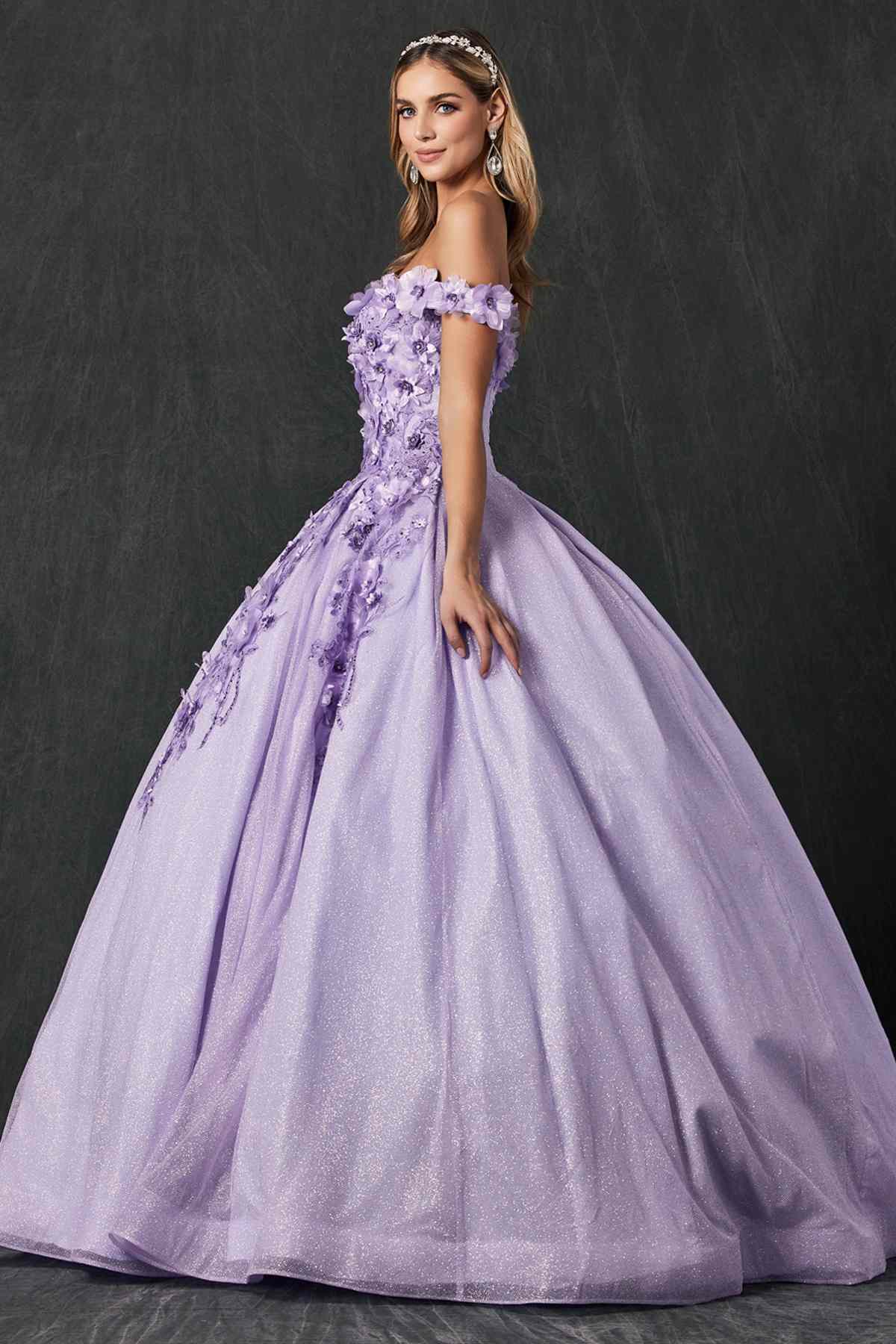 Juliet 1433 Dress Quinceanera Ball Gown 3D Floral Embroidered by DiscountDressShop