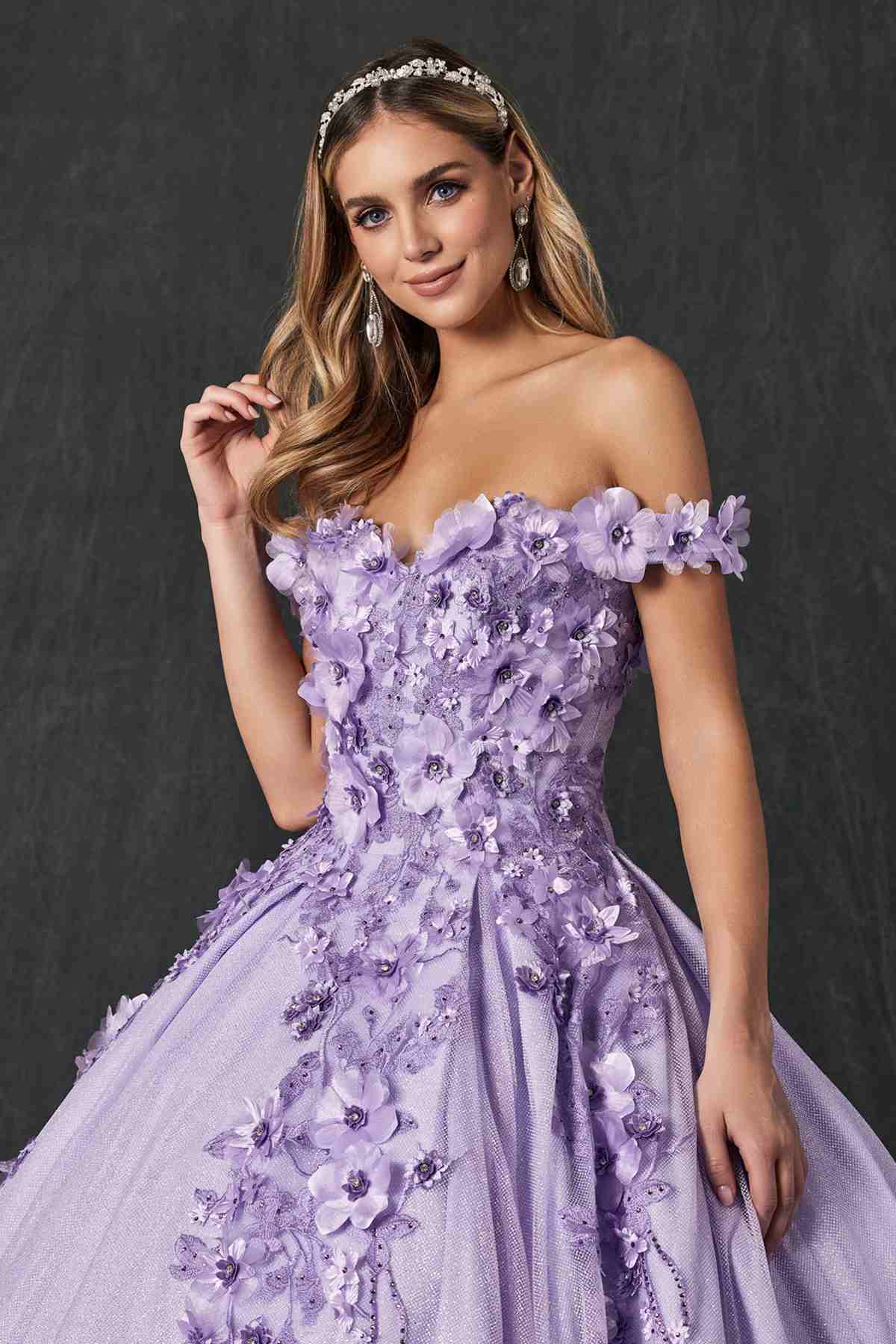 Juliet 1433 Dress Quinceanera Ball Gown 3D Floral Embroidered by DiscountDressShop